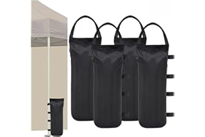 LSRVNM 4-Pack Gazebo & Tent Weight Bags 800D, for Pop up Canopy Tent, Patio Umbrella, Garden Gazebos, Parasols, Canopies and Shade (4PCS X 50 X 20 CM, Black)