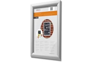 Deflecto A4 Snap Frame Silver - Pack of 10 Elegant Aluminium Clip Frame for Wall Display - Certificate and Poster Holder with Front Opening Clips