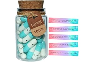 INFMETRY Letras Pre - escritas En Cápsulas San Valentin Navidad Regalos Originales Para Mujer Hombre Regalo Ideas Para Las Relaciones A Larga Distancia (Light Blue LDR 50pcs)
