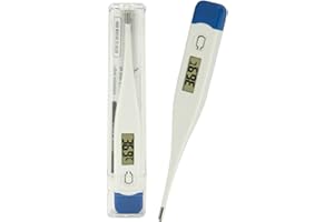 KAMROSE Digital Body Thermometer for Adults and Children, Highly Accurate Oral Baby Thermometers for Fever, Armpit or Rectal Temperature Reading for Babies, Kids and Adults (RED) (BLUE)