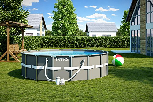 INTEX Ultra Frame Swimming Pool 488 x 122 cm Schwimmbecken Stahlrahmen 28324 Komplett-Set mit Extra-Zubehör wie: Reinigungsset und Fußbad - 2