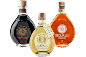 Tris Aceto Due Vittorie: Balsamico Oro, Bianco Dolceto e Mela invecchiato 250 ml x 3