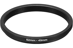 PATIKIL 52mm-49mm Metal Step Down Ring, Camera Lens Filter Adapter Ring Aluminum Filter Adapter Ring for Camera Lenses Hood, Black