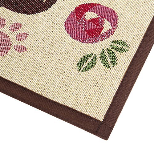 Alicemall Fußmatte Teppich Polyester Rutschfeste Saugfähig Weich Fest Küchenläufer Fußabtreter für Bad Indoor Wohnzimmer Schlafzimmer Abriebfest Schnelltrocknend Matte 50 * 140 Cm ( Katzen und Blumen ) - 4