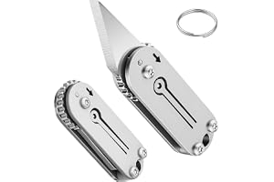 Vicloon Mini Titanium Fickkniv, Liten Fällkniv, Mini EDC-kniv, Nyckelringskniv för Camping, Vandring och Friluftsliv