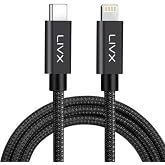 LivX Horizontal 20W Type C to Lightning iPhone iPad Fast Charging and Data Cable Space Gray BRT (3 Meters)
