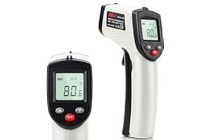 XRCLIF Laser Thermometer, Kochpistole, Nicht-menschlicher Laser Infrarot Temperaturpistole, -50 °C ~ 400 °C, Berührungslose Einstellbare Emissionsgrad-Pistole für Lebensmittel, Kochen, Sencha, Industrie