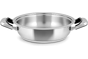 INOXPRAN - Tegame INOXCLASSIC in Acciaio Inossidabile con 2 Manici in Bachelite, Dimensioni 24x6,5 cm, Lavabile in Lavastoviglie, Utilizzabile su Tutti i Piani di Cottura compreso l'Induzione