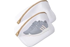 PAEFIU 2 Piezas Bolsa para Lavar Zapatillas en Lavadora, Bolsa Lavadora Zapatillas Reutilizable, Saco Lavadora Zapatos con Cremallera para Proteger los Zapatos