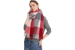 Longwu Women Soft Cashmere Wool Scarf Large Pashminas Shawl and Wrap Warm Stole Blanket