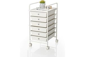 Shrivee 6-Tier Utility Cart mit 6 Schubladen, Rolling Utility Cart mit 2 abschließbaren Rollen, Mehrzweck Mobile Rolling Drawer Cart, Einfache Montage für Büro, Bad, Küche, Kinderzimmer, Klassenzimmer