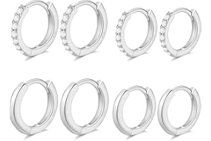 LIHELEI Orecchini Donna Cerchio, Orecchini a Cerchio in Argento Sterling 925, Set Orecchini Donna Gioielli