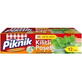 Piknik Orta Boy Kilitli Buzdolabı Poşeti 12li