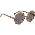 BEMBIKA Fashionable Sunglasses for Kids Baby Girls and Baby Boys, Stylish Eyewear for Kids Flower Design Glasses for Kids Fancy Style Goggles � (Flower Beige)