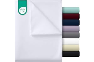 Utopia Bedding - Lenzuolo piano sopra senza elastico - Lenzuolo King 266 x 259 cm - Certificato OEKO-TEX - Morbido poliestere spazzolato - Microfibra - Lenzuolo piano - Bianco