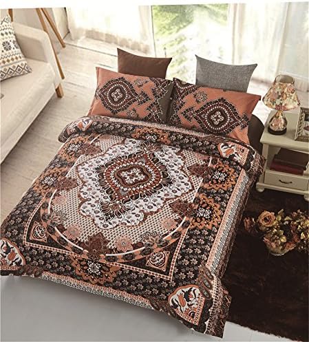 Bohemian style Bedding Bedroom Bed 4pcs/Set inclu.1xDuvet Cover ,1xflat sheet ,2xPillow Case by Polyester (#24, 200X230cm for 1.5m bed)