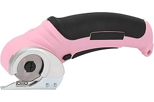 WAKECTS Cordless Fabric Cutter, 240RPM Speed Electric Scissors for Cutting Fabric, Rechargeable with Safety Lock Switch for Fabric Leather Craft 6mm Max Cutting Size (Pink)