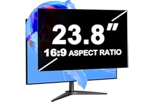 LUSA DESIGN 23,8 Zoll Monitor Blickschutzfilter für 16:9 Seitenverhältnis, Blendfrei Blaulichtfilter Computer Privacy Screen 23.8" Sichtschutzfolie, Abnehmbarer Blickschutzfolie Sichtschutzfilter