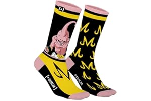 [ X ] CAPSLAB Calcetín Hombre Dragon Ball Z Algodón 1 Par de Calcetines Fantasía Sangoku Alto y Original Negro Azul Amarillo Talla