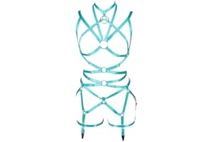 BBOHSS Damen Body Harness BH Vollelastischer Gürtel Verstellbarer elastischer Punk-Tanz Karneval Gothic Anzug Kleidung Zubehör
