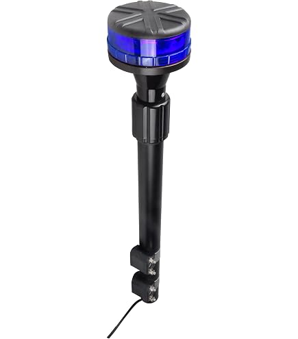 Gyrophare LED Ryme Automotive - Ambre, Télescopique 650-1000mm, Homologué R65 Pour Moto