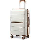 British Traveller Large Suitcase 76cm PP TSA 4 Wheels White | Perfect For Vacation And Work Trips, Organized Space For Clothe
