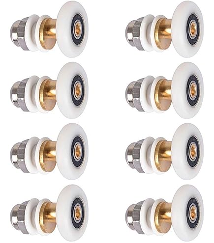QUARKZMAN Wielen voor douchedeur, reservewiel met 23 mm diameter voor schuifdeur van glas, 1 set van 5 stuks