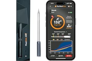 THE MEATSTICK MeatStick 4X Wireless Meat Thermometer for Grilling and Smoking, Bluetooth Temperature Probe with 4 Sensors, 650ft+ Range for BBQ, Smoker, Oven