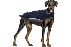 IREENUO Wodoszczelny Płaszcz dla Psa, Kurtka Dla Psa, Zimowa, Wiatroszczelny, Ciepły Płaszcz dla Psów średniej i Dużych psów, z bezpiecznymi paskami odblaskowymi i regulowanym paskiem na klatce piersiowej (XL, niebieski)