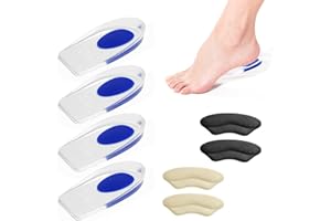 LSYYSL Coussinets de talon en gel 4 pièces, tailles 6.0 à 9.0, absorbant les chocs, soulagement de la douleur des pieds blessés, pour fasciite plantaire, avec 2 paires de coussinets de talon.