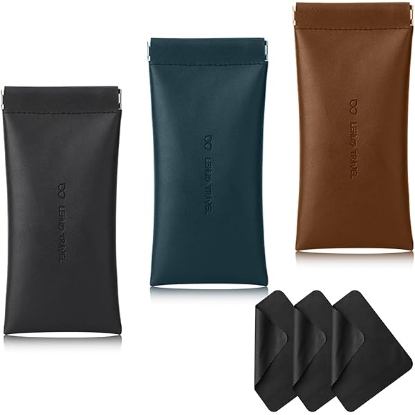 Sacchetti Per Occhiali Morbidi - 6 Pezzi Multicolore, Chiusura A Cordino, 9x17cm, Lino - Foto 4