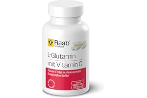 ‎RAAB VITALFOOD Raab Vitalfood L-Glutamin mit natürlichem Vitamin C aus Acerola; 100 Kapseln, vegan, glutenfrei, hergestellt