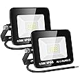 RIGIDON 2 Pcs Outdoor Flood LED Work Light, 10W 1000 Lumens Floodlight, Daylight Cold White Security Lights for Garden Yard Lawn Basketball Football Court Patio Landscape, IP66 Waterproof 6000K