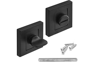 Decoranddecor Square Escutcheon Thumb Turn Key Rose (Black WC Thumb Turn)