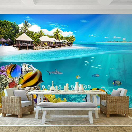 Fototapete Strand 396 x 280 cm – Vliestapete – Wandtapete – Vlies Phototapete – Wand – Wandbilder XXL – !!! 100% MADE IN GERMANY !!! Runa Tapete 9062012a - 2