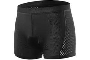 Lixada Short de Cyclisme pour Hommes, avec Matériau Composite d'éponge et de Gelsous-vêtement Respirant, Short de VTT/vélo/randonnée