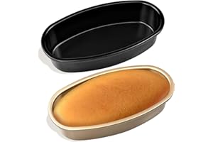 inheming Lot de 2 Moule à Cake,Moule à Pain Four,Moule Ovale à Cheesecake,Antiadhésif,Aluminium - 23 x 12 x 5 cm