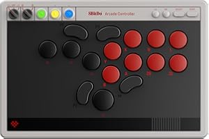 8Bitdo All-Button Arcade Controller for Switch & Windows – Bluetooth, 2.4G, Wired Connectivity, Low-profile Mechanical Switches, 4 Programmable Buttons, Hot-swappable PCB