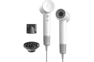 Laifen SE Sèche-cheveux 200M d'Ions Négatifs Moteur Brushless 105K tr/min Séchage Rapide Contrôle Intelligent de Température 2 Buses Magnétique Bruit Réduit Cheveux Bouclés ou Lisses Voyage (Blanc)