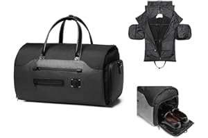 OZUKO Garment Bags for Travel Mens Suit,Carry on Duffel Bag with Shoes Compartment & Wet Pocket (Black)