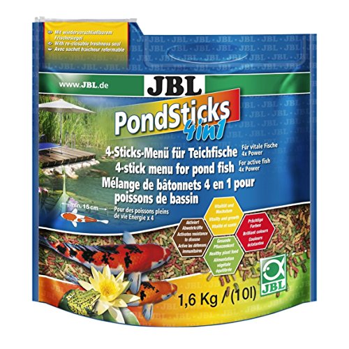 JBL 40153 Rundumernährung für alle Teichfische, PondSticks 4 in 1, 1er Pack (1 x 10 l)