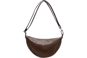 Mayoii Crescent Bag for Women, Waterproof Crossbody Bag with Adjustable Strap, Lightweight Pu Chest Shoulder Pouch, Solid Color Travel Sling Fanny Pack, 31cm