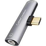 CableCreation USB C Kopfhörer Adapter, 2-in-1 USB C auf Hi-Res 3.5mm Klinke Adapter, USB C Aux Adapter mit PD-Aufladung für H