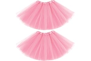 EUPSIIU 2 st tyllkjol för kvinnor, tutu-shorts för kvinnor, klassisk elastisk 4 lager tyll tutu-kjol, tyllbubbla danskjol, balettdanskjol, kjol för utklädningsfester dans