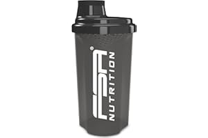 ‎FSA NUTRITION FSA Nutrition Eiweiß Shaker 700 ml - mit Siebeinsatz für cremige klumpenfreie Shakes - BPA frei - Fitness Becher - auslaufsicher mit Skala - Schwarz Smoke