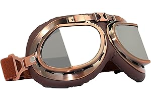 JUFYVO Motorcycle Goggles Motorbike Helmets Goggles Vintage Style Scooter Goggles Motorbike Helmet Eyewear Protect for Open Face Helmets