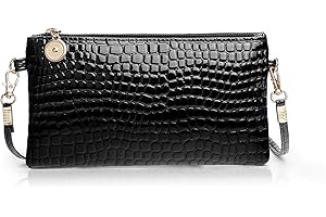 AfitLulu Ladies Purse Wristlet Clutch Wallet with Detachable Shoulder Strap, Small Crossbody Phone Bag Women Wallets Crocodile Texture Phone Clutch Purse for Keys, Coins