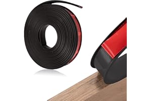 ALLSSAL U-Shape Furniture Edge Banding,TPE Self Adhesive Furniture Edging Tape Flexible Self Locking Veneer Edge Banding Furniture Edge Trim (18mm*5m) (Black)