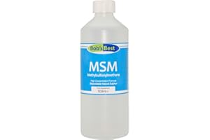 BOB'S BEST MSM Liquid Bioavailable Natural Sulphur Supplement High Concentration Formula Methylsulfonylmethane - 500ml (Half Litre)