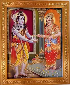 Shree Handicrafts Lord Annapurna MATA with Shiv ji Bhagwan Photo Frame